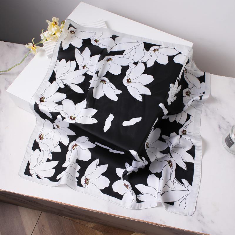 Шелковый женский квадратный шарф - Китайский стиль платок на голову для весны, лета, осени - Защита шеи и согревающий - Элегантный тонкий стиль для мамы