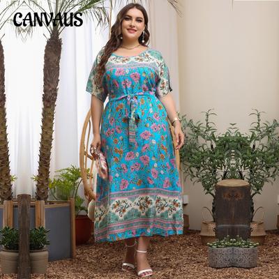 Плюс Размер Женское Летнее Новое Платье С Круглым Вырезом, Утягивающее Талию