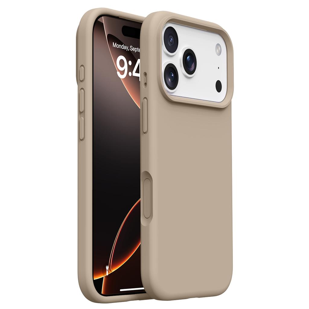 Чехол для iPhone 17 Pro с мягкой подкладкой из микрофибры, жидкий силикон+ПК, чехол для телефона