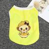 Dog Vest Round Neck Summer Breathable Pet T-shirt Cute Cartoon Animal Print Cat Pullover Pet Fashion Clothes