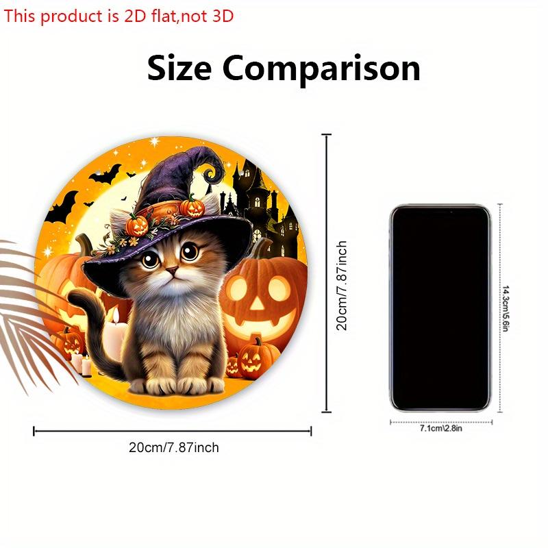 Halloween Wooden Sign with Adorable Cat Pattern - Charming Figurine Ornaments - Ideal for Front Door, Wall, Room Decor