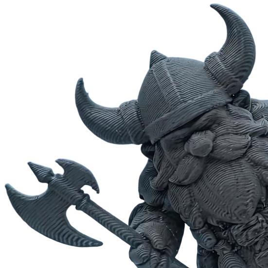Статуэтка Воина-Гнома Викингов, 3D-печатная Фигурка Варвара, Шлем с Рогами, Декор для Стола в Домашнем Офисе, Коллекционный Подарок