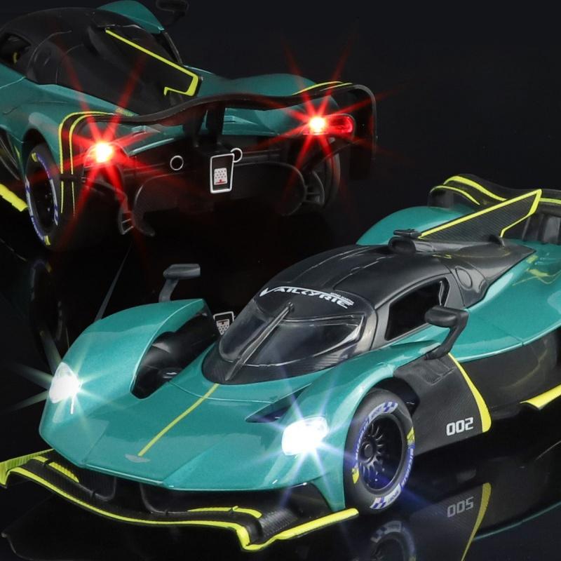 1/24 Aston Martin Valkyrie Alloy Sports Car Model Diecast Metal Track Racing Vehicles Car Model Simulation Sound and Light Childrens Toy Gift