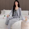 German Velvet Pajamas With Chest Pads, Women'S Autumn And Winter Suspenders, Three-Piece Long-Sleeved Trousers, Thin Loungewear