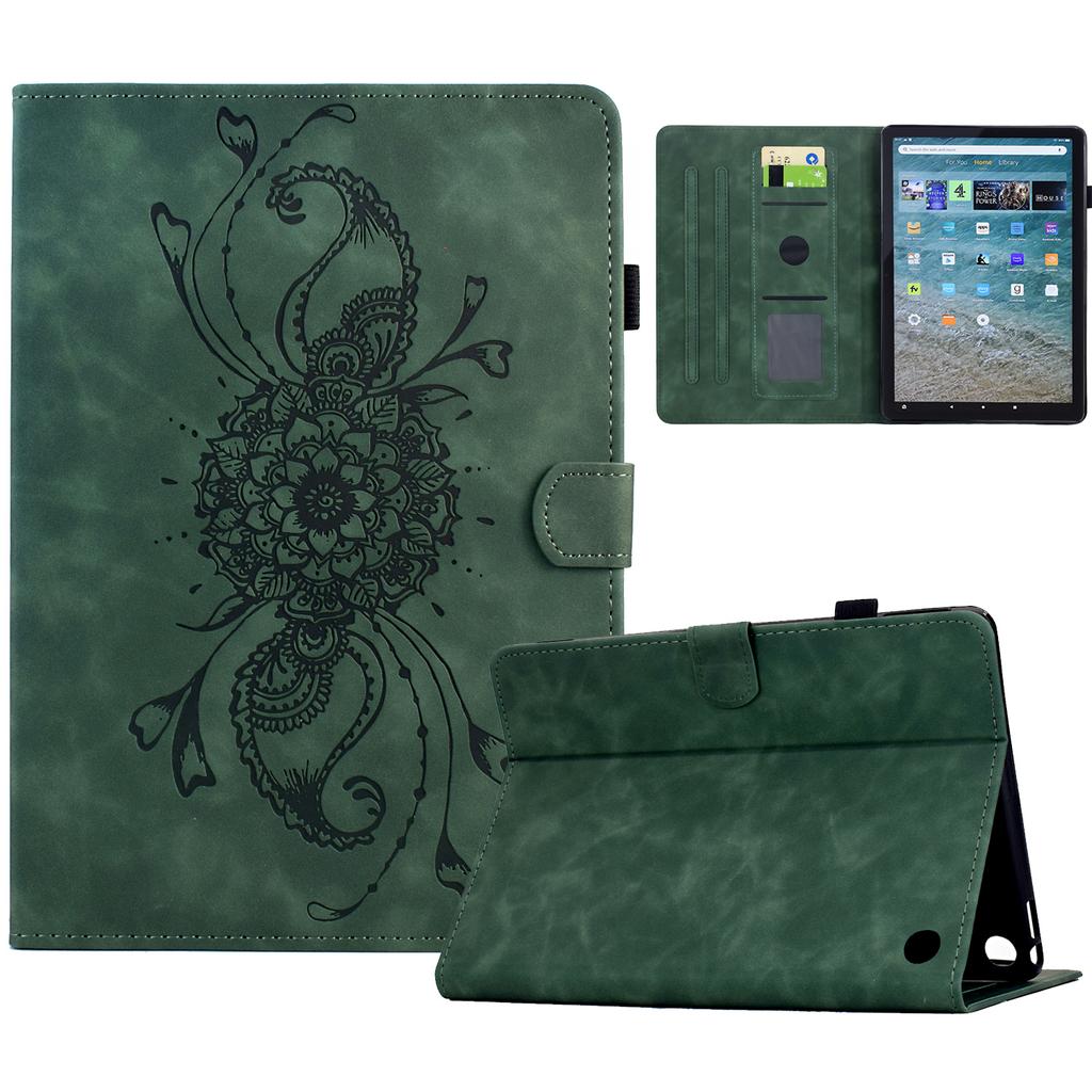 For Amazon Kindle Fire Max 11 2023 Case Mandala Imprinted Leather Tablet Cover with Card Slots