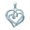 [I9075] - Серебряный кулон «Любовь» серебристо-белый (родиевое покрытие) - 28х22 мм