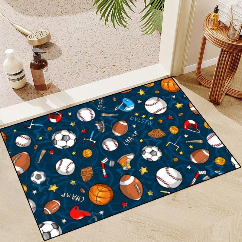 Super Bowl Themed NFL Rugs Non-Slip Machine Washable Floor Mats for Entryways and Holiday Decor Celebrate The Football Spirit