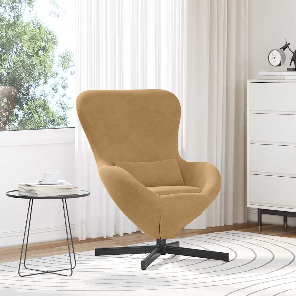 Egg Chair Brown 63 x 73 x 90 cm Velvet
