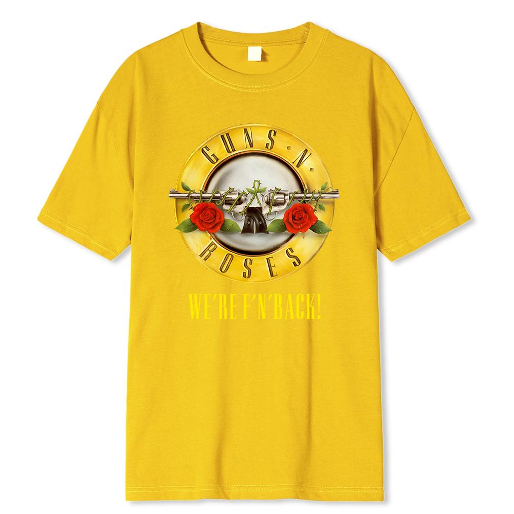 Мужская футболка из 100% хлопка, летняя брендовая футболка с логотипом Guns N Roses Bullet, черная мужская футболка с графическим принтом, мужские топы