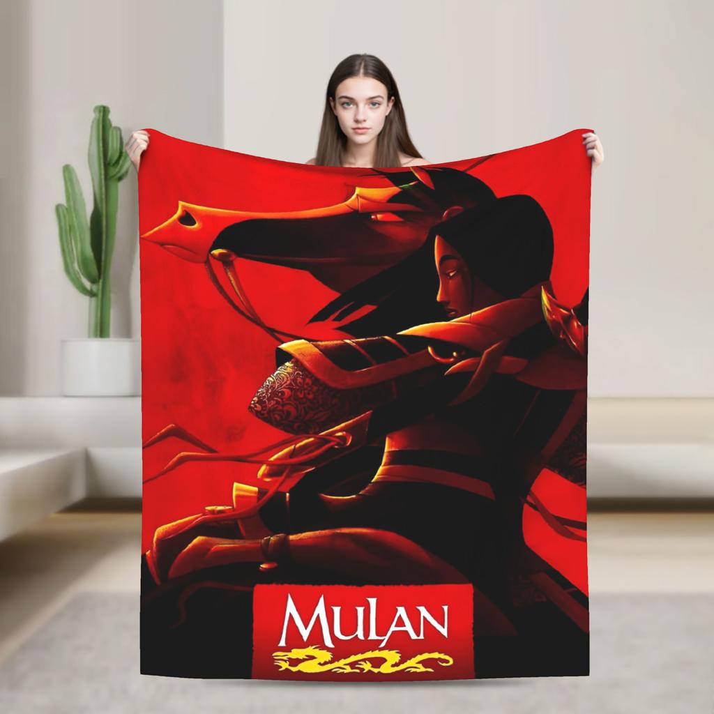 Mulan Cartoon Blankets Airplane Travel Flannel Throw Blanket For Outdoor Soft Warm Custom Quality Bedspread Birthday Gift