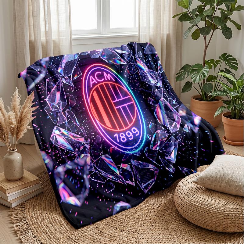 AC Milan Theme blanket Soft Flannel Blanket Plush Throw Blanket Cozy Sofa Bed Blanket for Home Decor