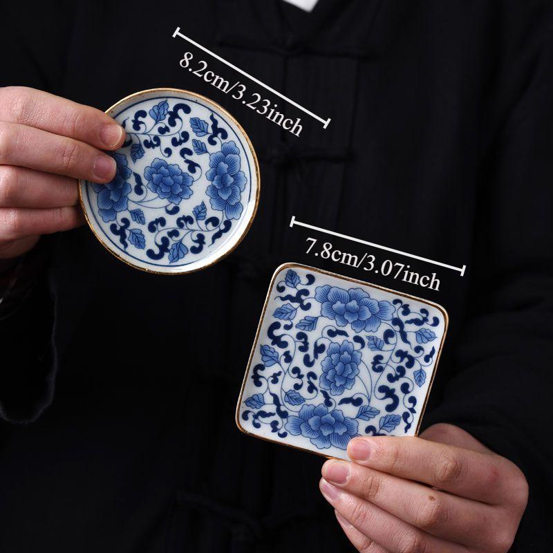 Креативный керамический коврик для чашки чая, золотой противоскользящий чайный столик, изолированный держатель для чашки, аксессуары для чайной церемонии кунг-фу