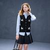 Sancai 2025 Autumn V-Neck Jacquard Knit Vest