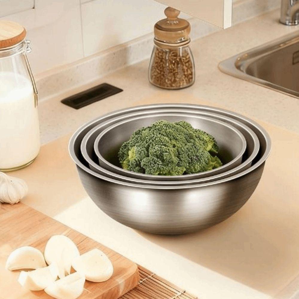 3Pcs Large Capacity Mixing Bowls Stackable Baking Food Storage Containers Cooking