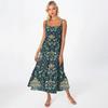 Women's Long Beach Casual Elegant Spaghetti Strap Maxi Dress Stitching Low-key Flowing Bohemian Dress