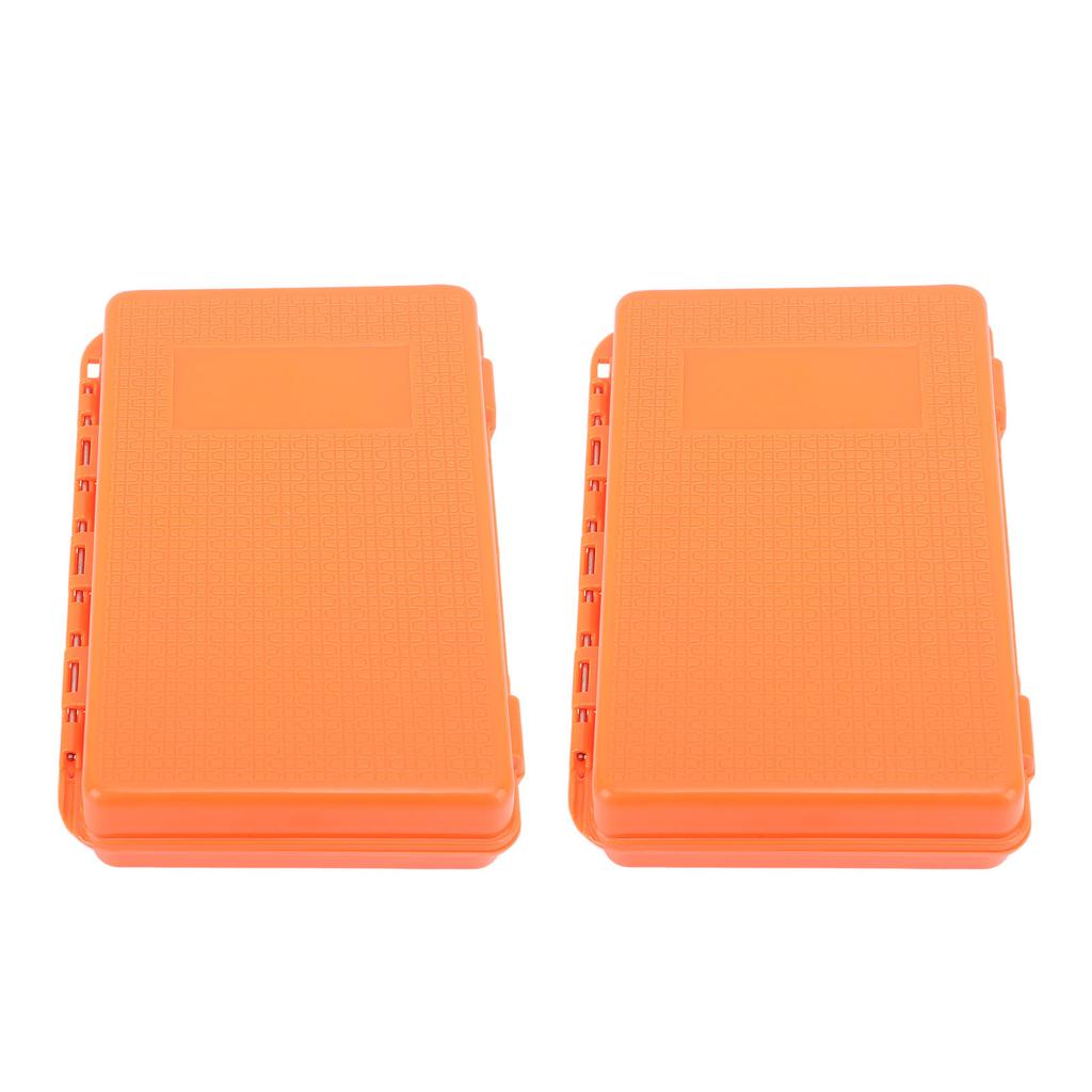 2 Pcs Fishing Fly Hook Box Orange Plastic Fly Fishing Lures Storage Box for Accessory
