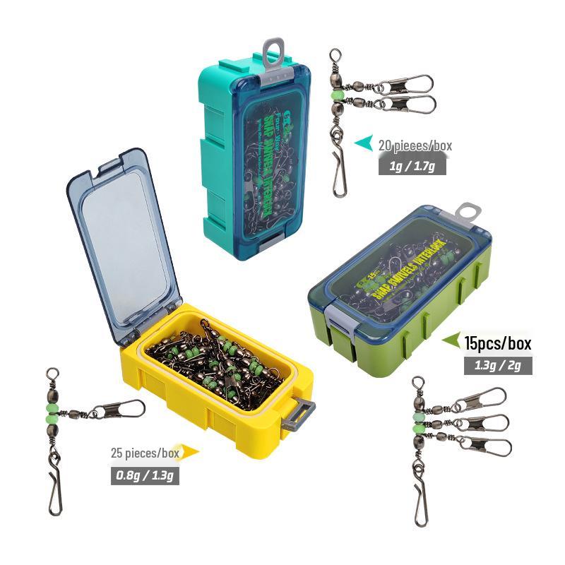 Деревянный набор крючков для креветок с коробкой-кубиком Рубика, светящимися бусинами, вертлюгом, тройником и различными булавками