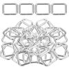 36pcs Metal Rectangle Ring Buckles X Square Strap Webbing Belt Rings for Camping Dog Luggage Belt Craft DIY Accessories Silver 4/5" 1"