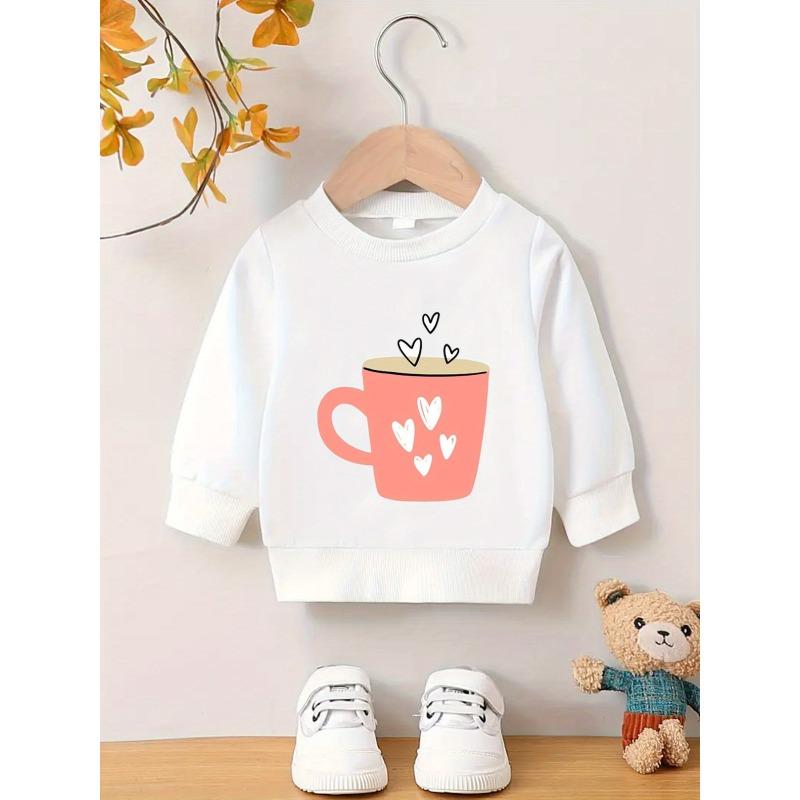 European sizes Cute and Lovely Printed Pattern, Soft and Skin Friendly Baby Kid Spring Autumn Baby Thin Versatile Round Neck Hoodie
