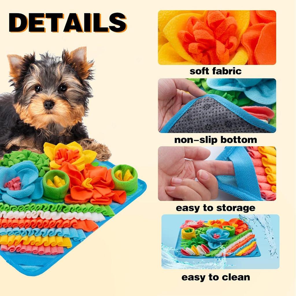 Dog Sniffing Mat Encourages Natural Foraging Skills, Slows Down Eating, Relieves Stress And Training, Small Sniffing Mat, Dog Educational Toys