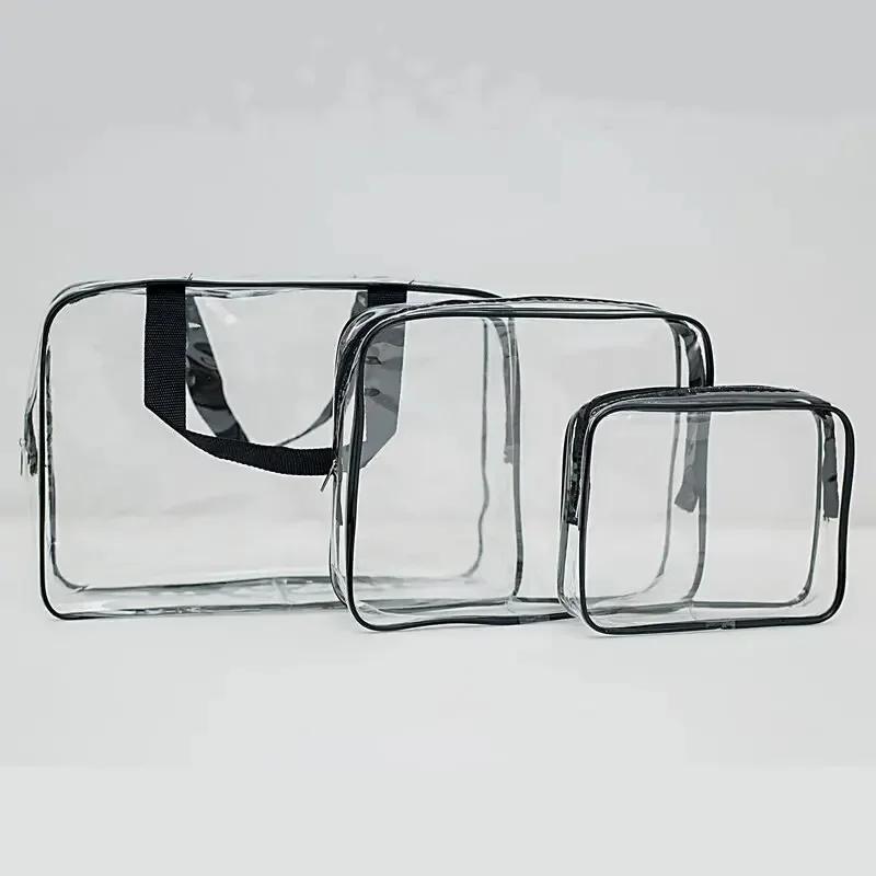 Набор из 3 шт. Прозрачные косметички Большая вместимость Сумка для коляски Дорожный органайзер Сумка для хранения Сумка для макияжа и косметики Многофункциональная