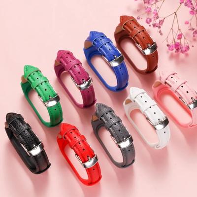 Сменный браслет из искусственной кожи, новый кожаный ремешок для Xiaomi Mi Band 7 6 5 4 3 Smart Band