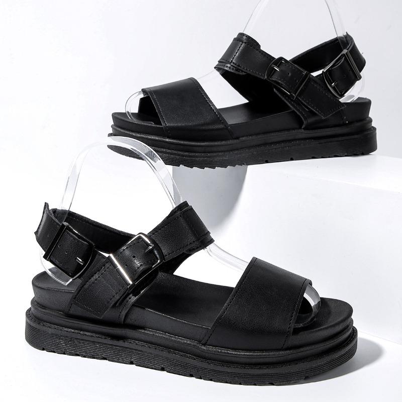 Модные туфли на танкетке с открытым носком на плоской подошве, женские летние пляжные сандалии, сексуальные женские сандалии больших размеров из искусственной кожи, женские сандалии Sapato Feminino