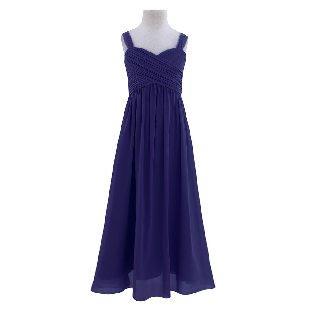 Детское платье для девочек на бретельках с цветочным узором, шифоновое плиссированное свадебное платье для подружек невесты