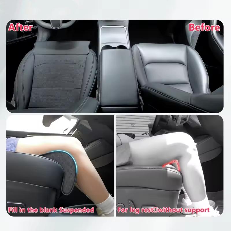 Car Seat Cushion For Tesla Model 3/Y Breathable Full-Inclusive Front Seat Protector Cover Memory Foam Leg Support Extension Pad