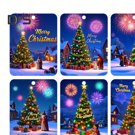 8 шт. Рождественская открытка Подвеска Рождественский кошелек Карты Двусторонняя лента Рождественская елка Печать Держатель для денег Украшение Зажим для денег Украшение