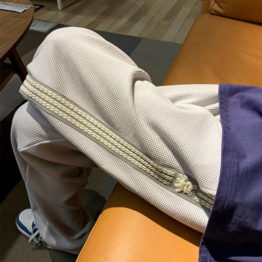 Мужские повседневные брюки, клетчатая полосатая вязаная верхняя одежда, уличная одежда в стиле Харадзюку, спортивные штаны, брюки, корейская зимняя одежда, стиль 2023