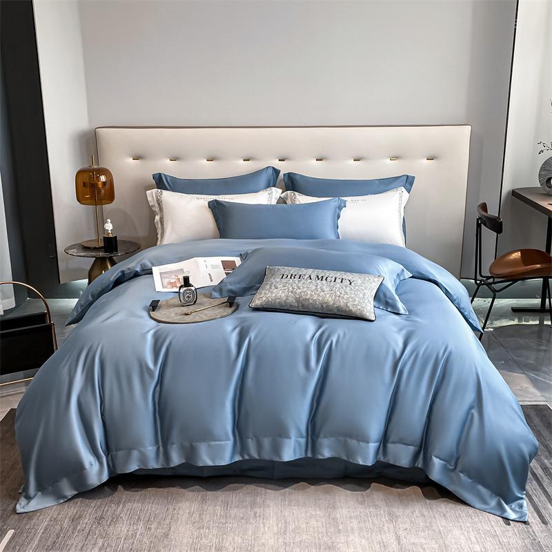 Набор из четырех предметов Lenzing Tencel Cool, 100 нитей, мытые однотонные пододеяльники