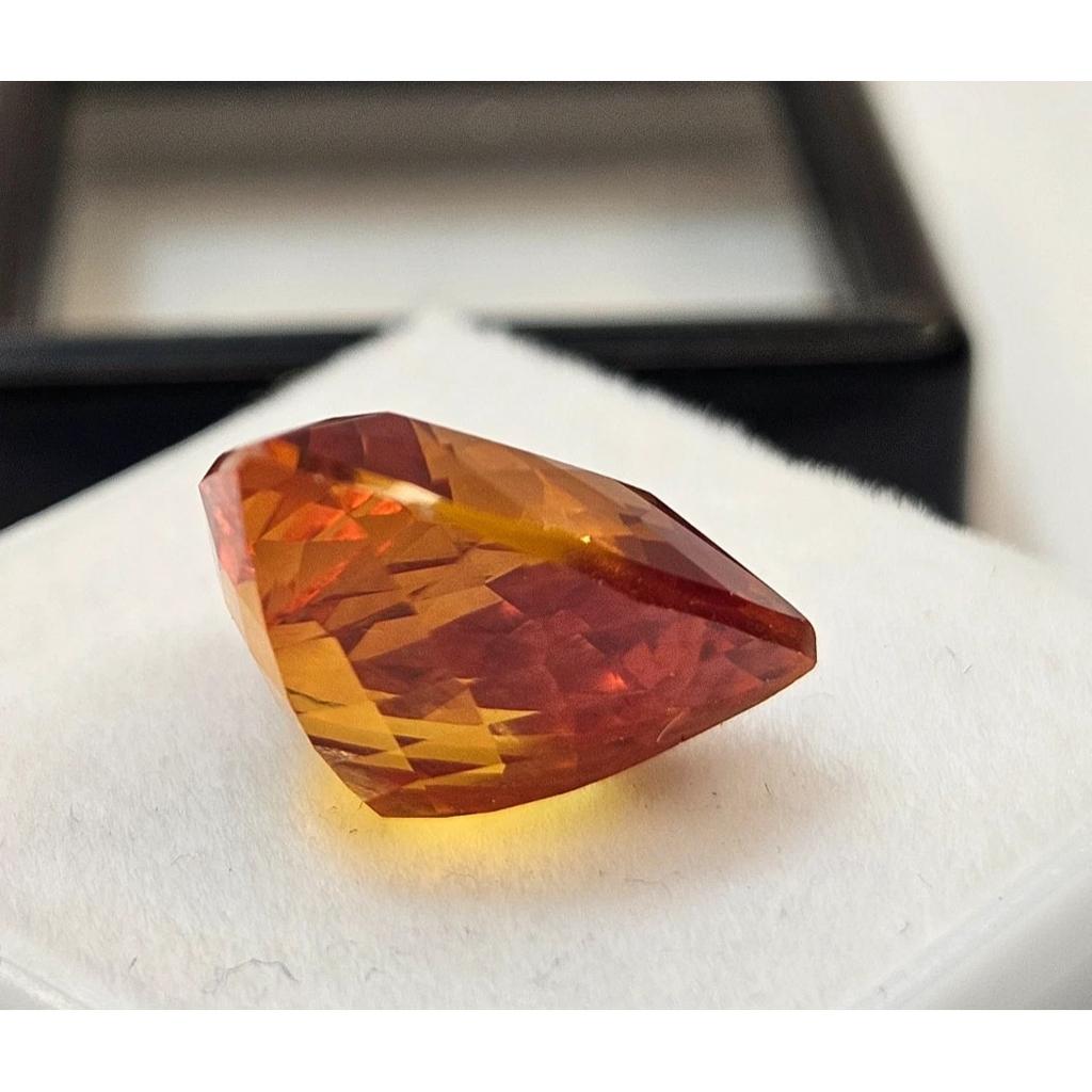 VVS Padparadscha Sapphire Trillion Cut 8+ Ct Certified Loose Gemstone