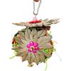 Parrot Hanging Chewing Toys With Natural Palm Leaf Rattan Ball Shred Foraging Toy For Small Medium Parrot Birds (random Colors)