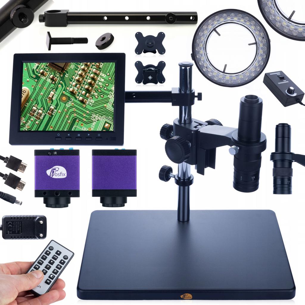 Rosfix Mikroskop Cyfrowy Earth Pro MCEP-0.5X – Powiększenie 7x-45x | Wyświetlacz 8 Cali | Uchwyt I Oświetlacz 56xLED W Zestawie