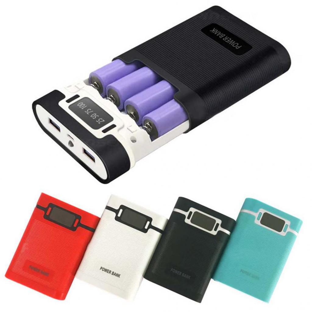 Портативный 4-слотовый ЖК-дисплей DIY Power Bank Case Box 18650 Держатель зарядного устройства