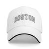 Черно-белая бейсболка Boston Дизайн для пары Женская Хип-хоп кепки Летняя Приталенная Ретро Поход Рыбалка Козырек от солнца Бейсболки