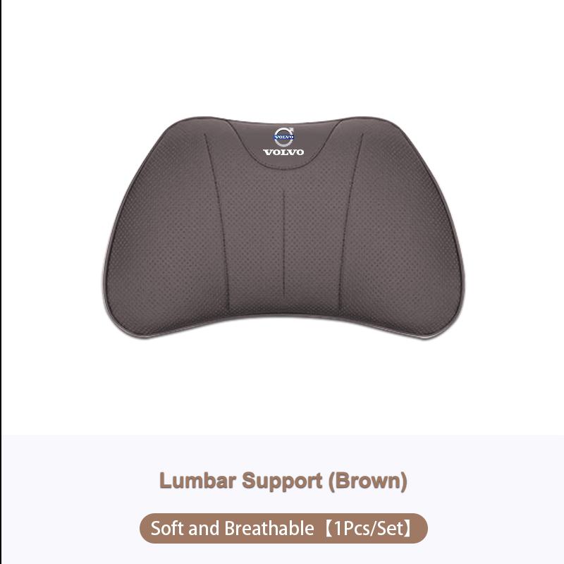 Car Interior Neck Pillow Leather Lumbar Breathable Seat Cushion For Volvo XC90 V90 V60 XC60 V40 EC40 EX40 S80 S60 S90 C40 XC40