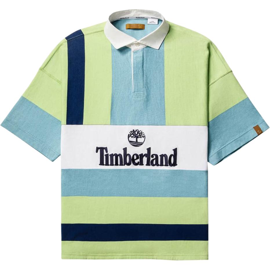 Timberland Унисекс поло с цветовыми блоками, спущенным плечом и коротким рукавом, топ TB0A6J9YA2S1