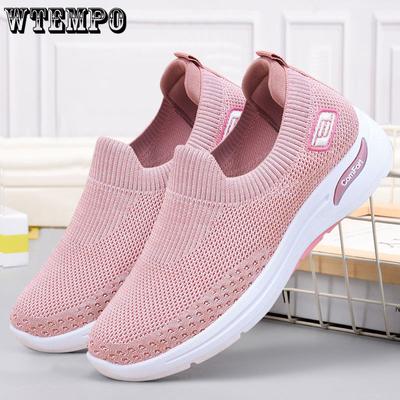 Обувь для женщин Осенняя тканевая обувь Повседневная обувь для мам Fly Woven Socks Мягкая подошва Спортивная обувь для женщин