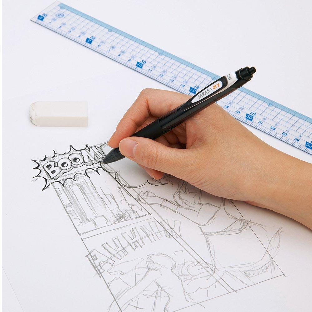 Гелевая шариковая ручка Zebra Sarasa Dry черная 10 шт. 0,5 B-JJ31-BK