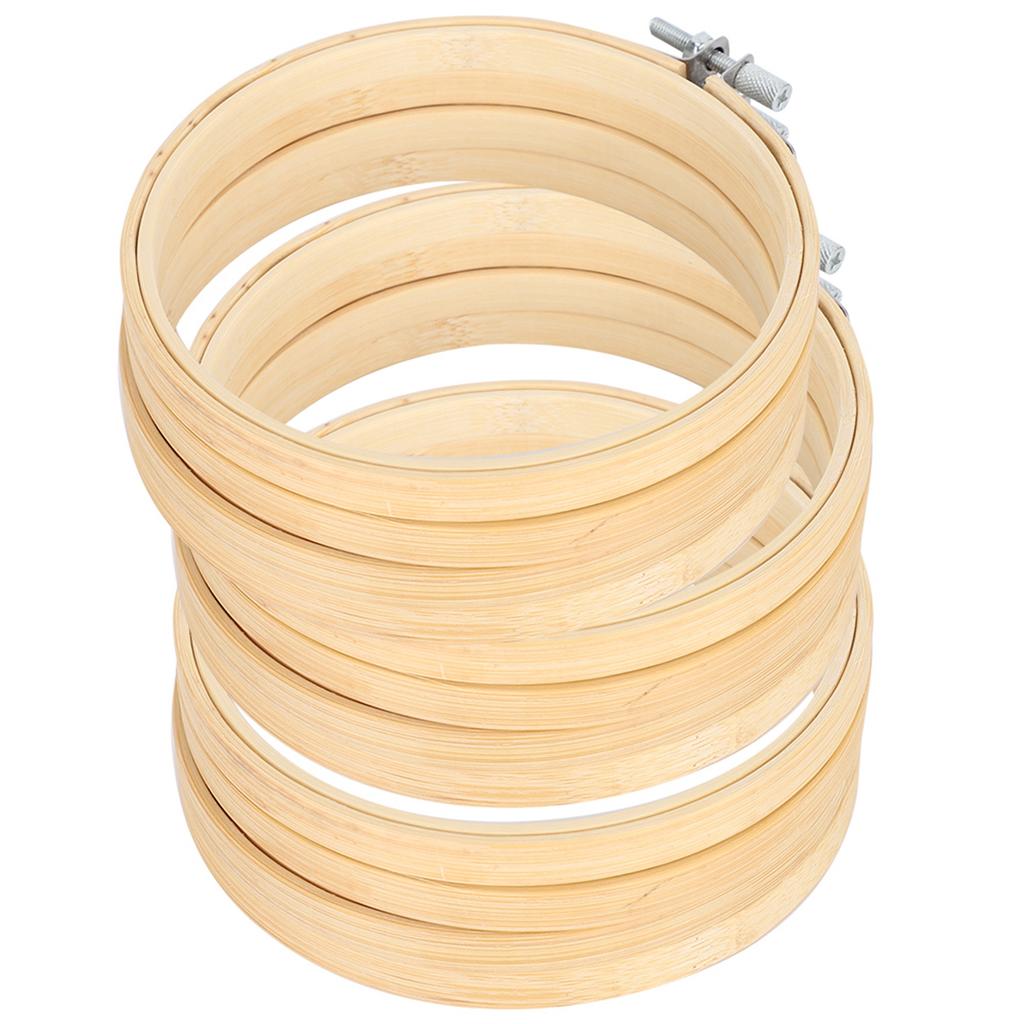 12 шт. 5,1-дюймовые бамбуковые пяльцы для вышивки, регулируемые круглые кольца для вышивки крестиком, шитья, рукоделия