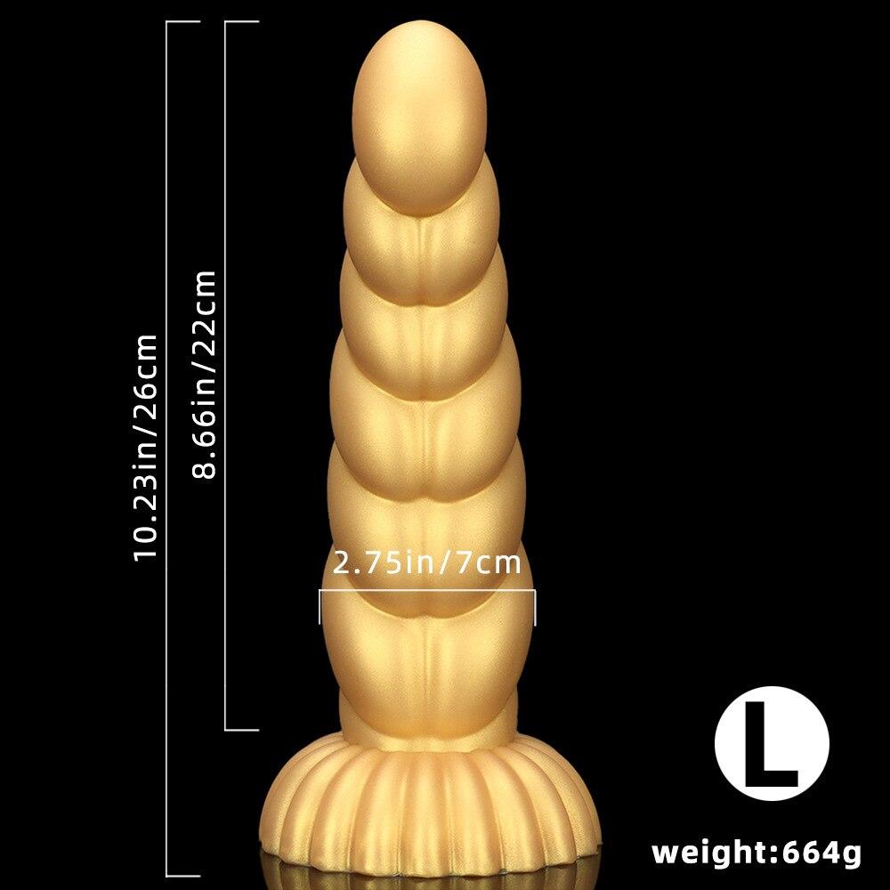 Золотой силиконовый мягкий толстый анальный плагин фистинг анальный расширитель мастурбатор взрослые секс-игрушки ремень на пенис реалистичный член BDSM