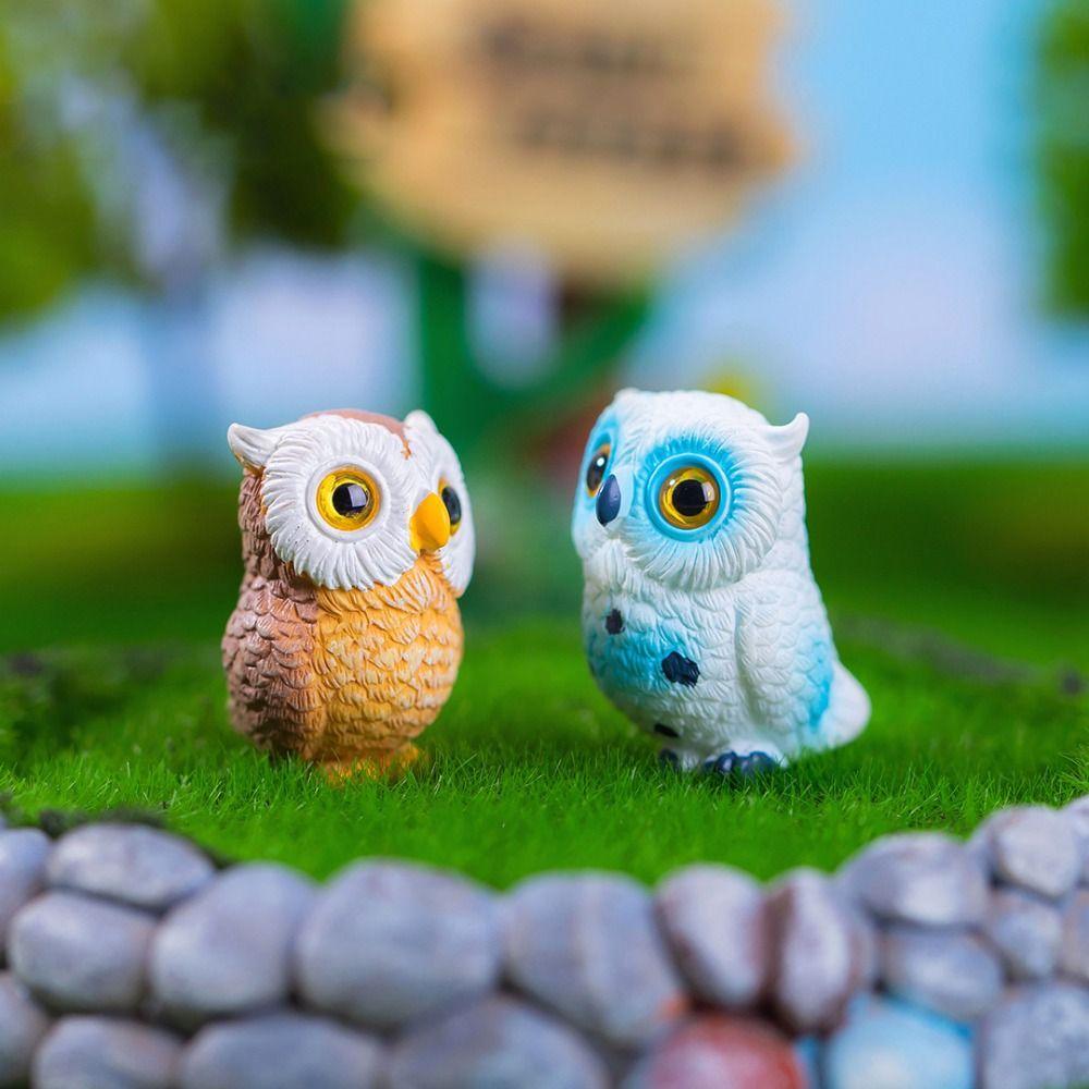 Micro Landscape Simulation Owl Ornaments Cute Mini Owl Ornaments Funny Owl Miniatures  Scene Decor