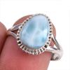 Natural Republic Larimar Gemstone 925 Solid Silver Jewelry Ring Size 8.5 Q9O75