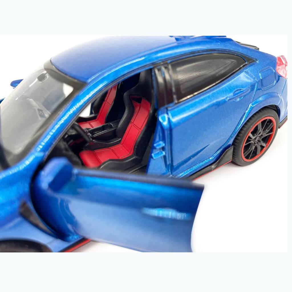 1:32 масштаба 2017 Honda Civic Type-R, литая под давлением модель автомобиля, игрушечный автомобиль с открытыми дверями, свет и звук для детей, мальчиков, девочек, взрослых и мужчин, коллекция
