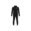 Solid Color Knitted Casual Sports Suit Kids Suit Black 1363290-001