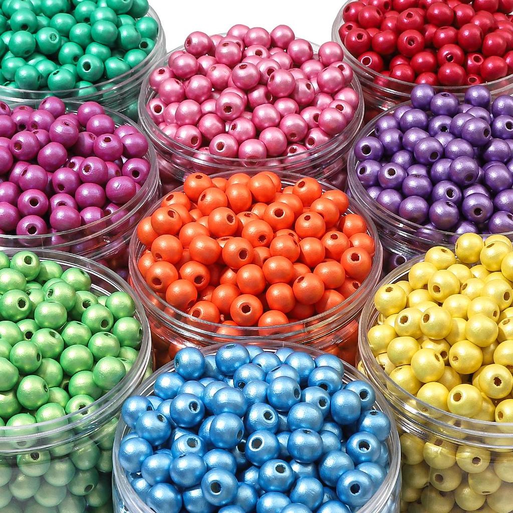 30 шт., 10 мм, круглые бусины из натурального дерева, перламутровые, окрашенные, для подвесок, браслета, ожерелья, бахрома, художественное ремесло, украшенные аксессуары ручной работы «сделай сам»