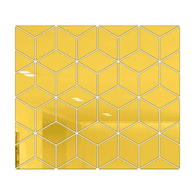 Two-Piece Cross Rhombus Cube DIY Mirror Wall Stickers