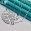DOTEFFIL 925 Sterling Silver Large Leaf Pendant Necklace Wedding Fashion Jewelry